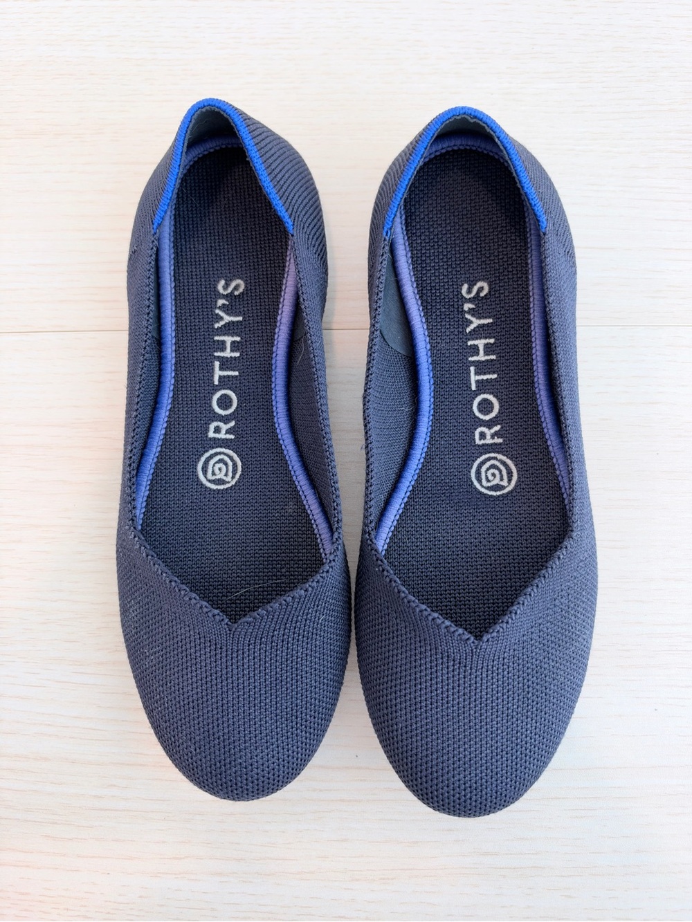 Rothy's Women's blue Maryjane's Knit Flats with Blue Trim